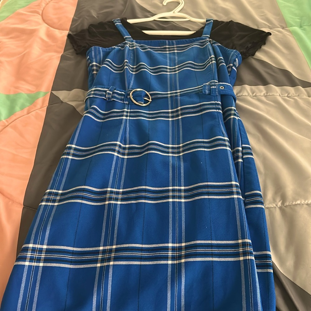 Justice blue dress with black undershirt